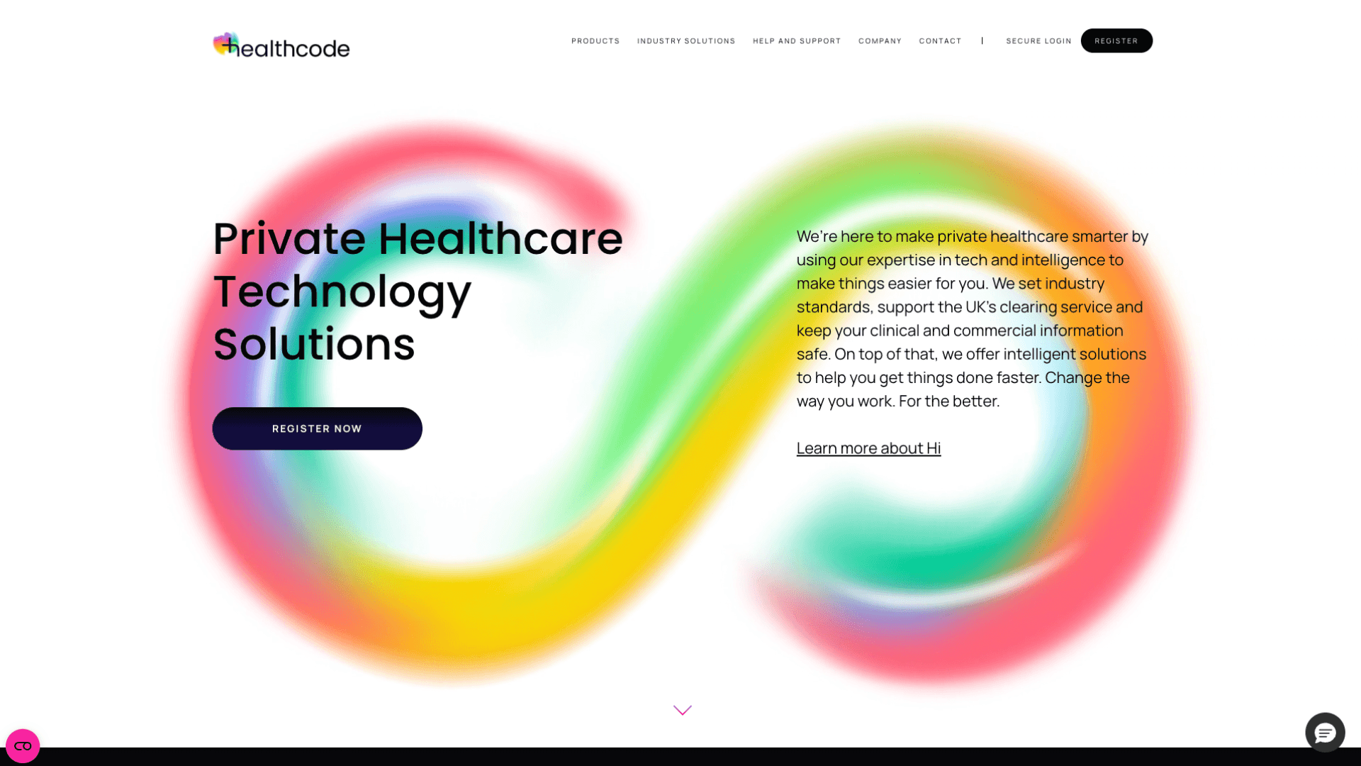 Healthcode website for UK private healthcare technology services